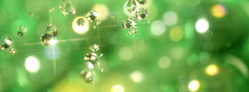 Green Glitter Jewels Facebook Cover