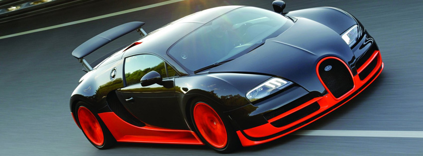 Red and Black Bugatti Facebook Cover Preview