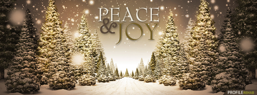 Peace & Joy Christmas Tree Facebook Cover - Beautiful Christmas Trees Images Preview