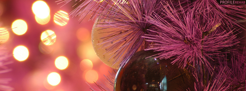 Pink Christmas Ornaments Facebook Cover - Christmas Ornament Photo - Cute Ornament Images  Preview