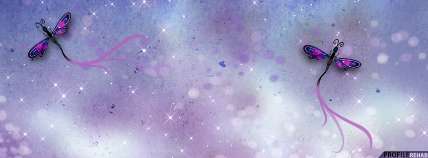Purple & Blue Dragonfly Facebook Cover Preview