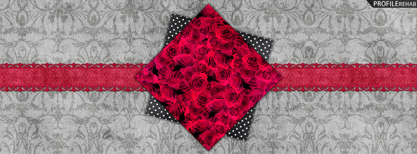 Red & Gray Vintage Roses Cover for Timeline Preview