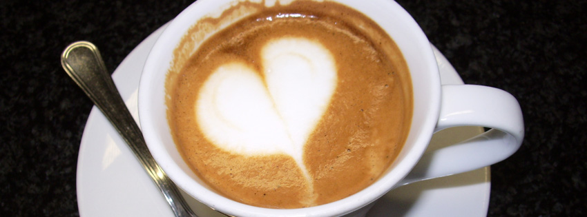 Heart Cappuccino Facebook Cover - Heart Coffee Images Preview