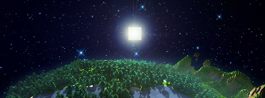 Minecraft Night Facebook Cover Preview