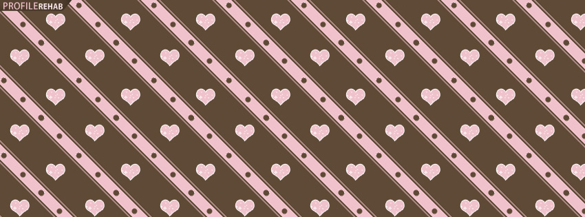 Brown & Pink Glitter Hearts Facebook Cover - Best Valentine Photos for Facebook Preview