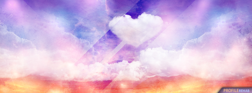Rainbow Heart Cloud Facebook Cover - Valentines Pics Preview