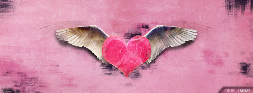 Grunge Wings and Heart Facebook Covers - Cool Heart Photo Preview