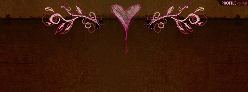 Pink and Brown Vintage Heart Facebook Cover Preview