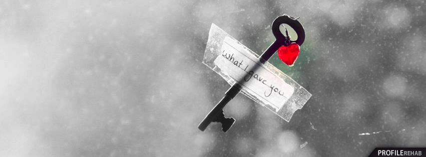 Key to Your Heart Facebook Cover - Heart Picture