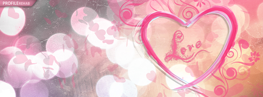 Orange and Pink Love Facebook Cover - Valentine Banner