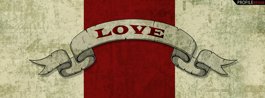 Beige and Red Love Facebook Cover