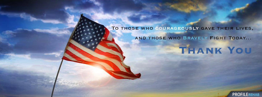 4th of July / Memorial Day Facebook Cover with American Flag - Memorial Day Photo