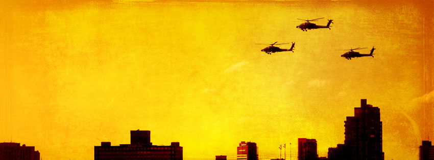 Helicopters Over the City Facebook Cover Preview