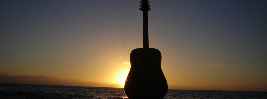Guitar in Sunset Timeline Cover for Facebook