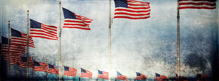 Grunge American Flags Facebook Cover - Picture of Memorial Day