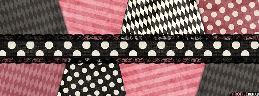 Pink & Black Stripes and Polkadot Facebook Cover Preview