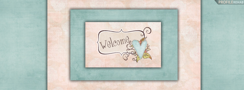 Peach & Blue Welcome Timeline Cover Preview