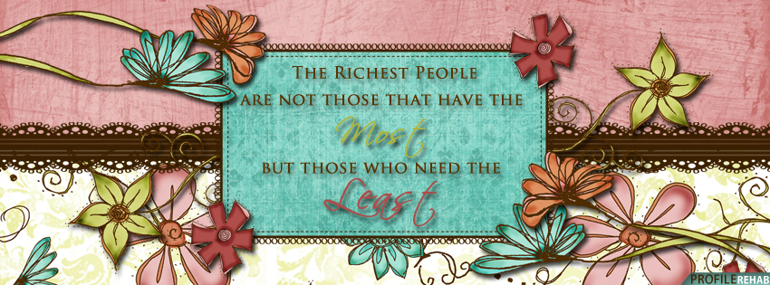 Colorful Flowery Quote Facebook Cover Preview