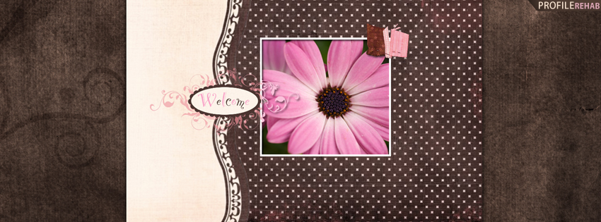 Brown & Pink Flower Welcome Cover for Facebook Preview