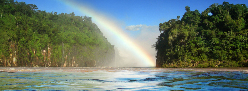 Brazil Scenery with Rainbow Facebook Cover Preview