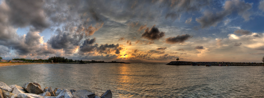 Grey Sunrise Facebook Cover