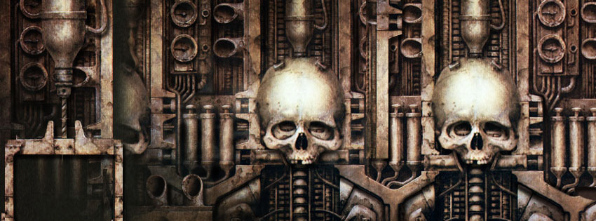 Cool Giger Skull Facebook Cover - Cool Art Halloween Images - Free Halloween Art Pictures Preview