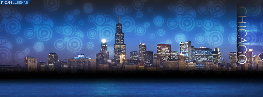 Artistic Chicago Skyline Facebook Cover Preview