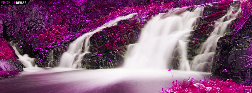Pink Waterfall Facebook Cover