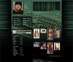 Industrial Myspace Layout- Industrial Theme - Black & Green Background
