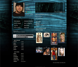 Dark Industrial Myspace Layout - Blue & Black Myspace Background