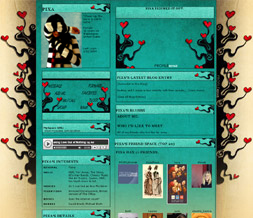 Growing Hearts Myspace Layout  - Hearts on Vine Layout