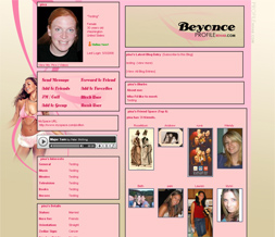 New Beyonce Myspace Layout - Cute Beyonce Layout Preview