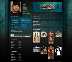 Blue Bioshock Myspace Layout - Gaming Backgrounds - Blue & Black Theme