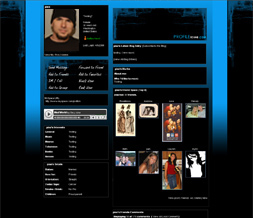 Black & Blue Myspace Layout - Abstract Theme Preview