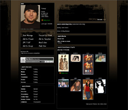 Black & Brown Myspace Layout - Abstract Theme Preview