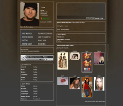 Brown & Black Myspace Layout - Black & Brown Theme - Brown Guy Background