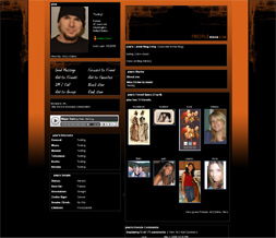 Black & Orange Myspace Layout - Abstract Halloween Theme Preview