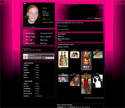 Black & Hot Pink Myspace Layout - Abstract Theme Preview