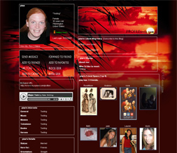 Black & Red Sunset Myspace Layout - Sunset Background - Red Sunset Theme