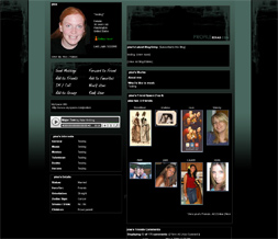 Black & Sage Green Myspace Layout - Abstract Theme Preview