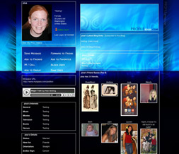 Blue Abstract Myspace Theme - Blue & Black Layout
