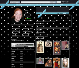 Black & White Polka Dot Layout - Blue Polkadot Myspace Background