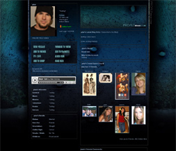Blue & Black Myspace Layout - Rustic Blue Background