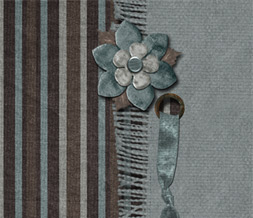 Blue & Brown Striped Layout -  Brown & Blue Flower Theme