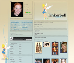 Blue Tinkerbell Background for Myspace - Disney Myspace Theme Preview