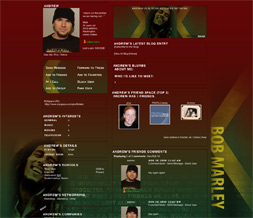 No Woman No Cry Layout -  Bob Marley Myspace Layout - Reggae Background