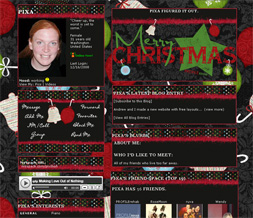 Christmas Ornaments Myspace Layout - Xmas Ornaments Layout