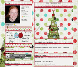 Polkadot Christmas Tree Myspace Layout - Xmas Polkadot Layout Preview