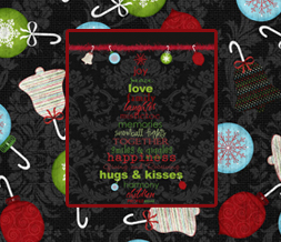 Christmas Word Tree Myspace Layout - Xmas Ornaments Theme - Xmas Tree Layout