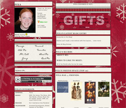 Red Snowflake Layout - Snowflake Christmas Myspace Layout Preview
